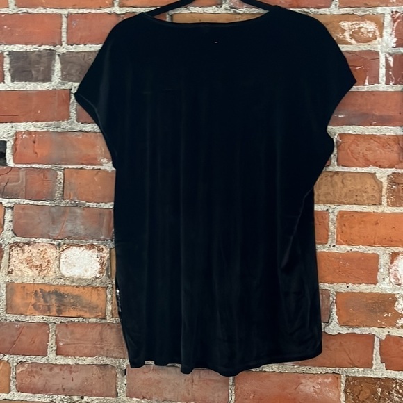 NWT 41 Hawthorn black velour short-sleeved top, size XL - Picture 4 of 4